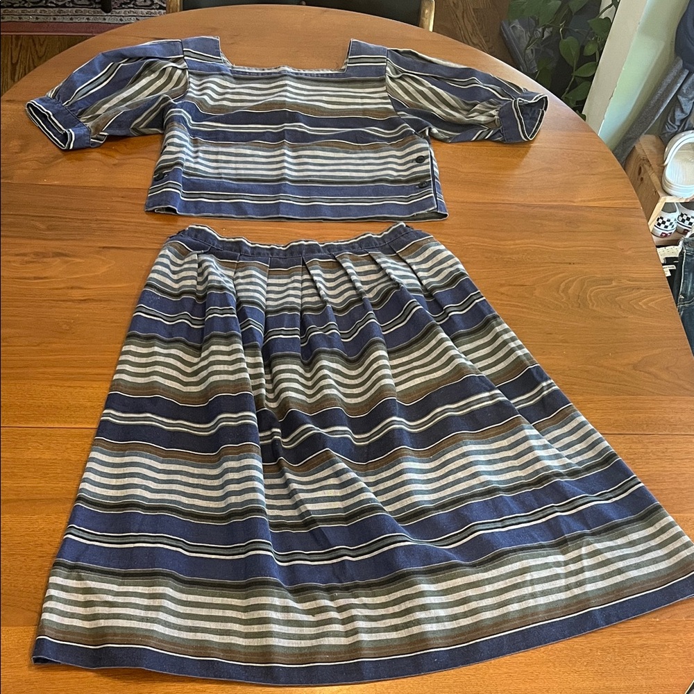 Vintage striped two piece dress